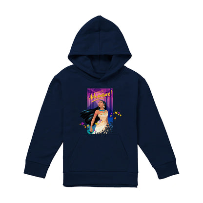 Navy - Front - Pocahontas Childrens-Kids Land Of Adventure Hoodie