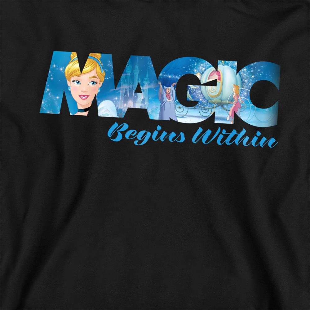 Athletic Heather - Side - Cinderella Childrens-Kids Magic Begins Within Heather Hoodie