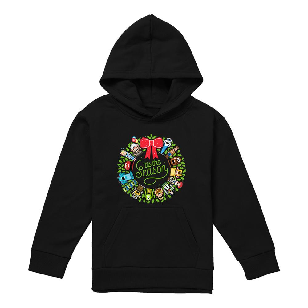 Athletic Heather - Front - Cars Childrens-Kids Wreath Heather Christmas Hoodie