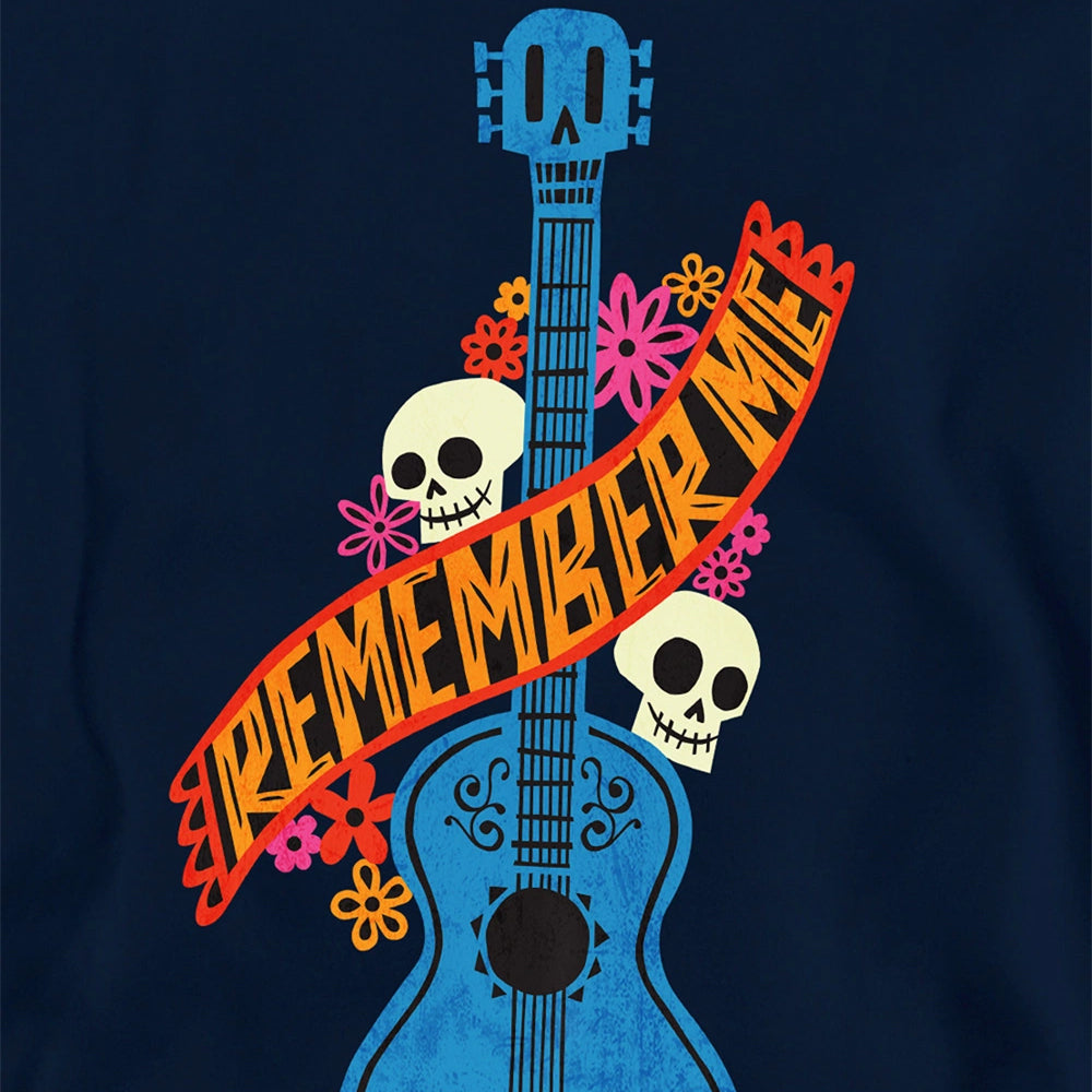 Navy - Side - Coco Childrens-Kids Remember Me Guitar With Skulls Hoodie