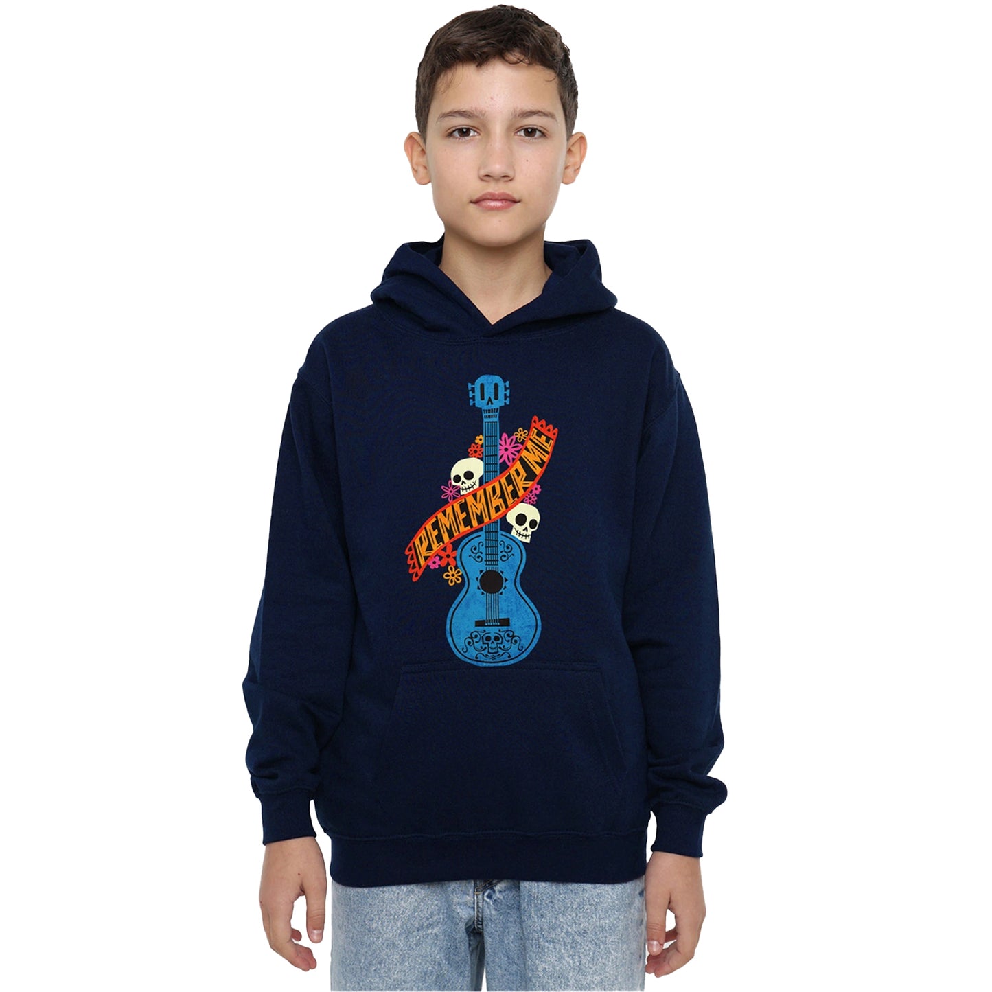 Navy - Lifestyle - Coco Childrens-Kids Remember Me Guitar With Skulls Hoodie