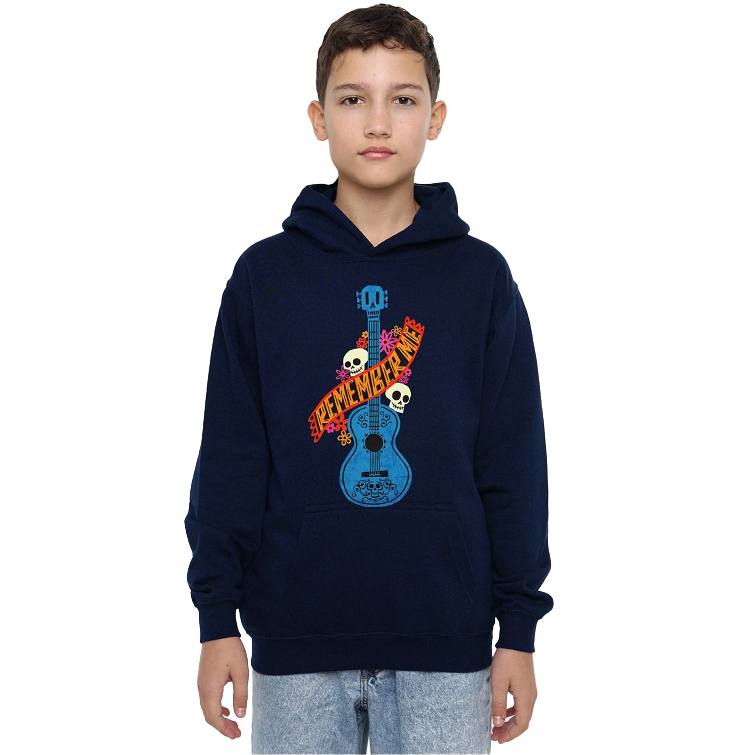 Navy - Lifestyle - Coco Childrens-Kids Remember Me Guitar With Skulls Hoodie