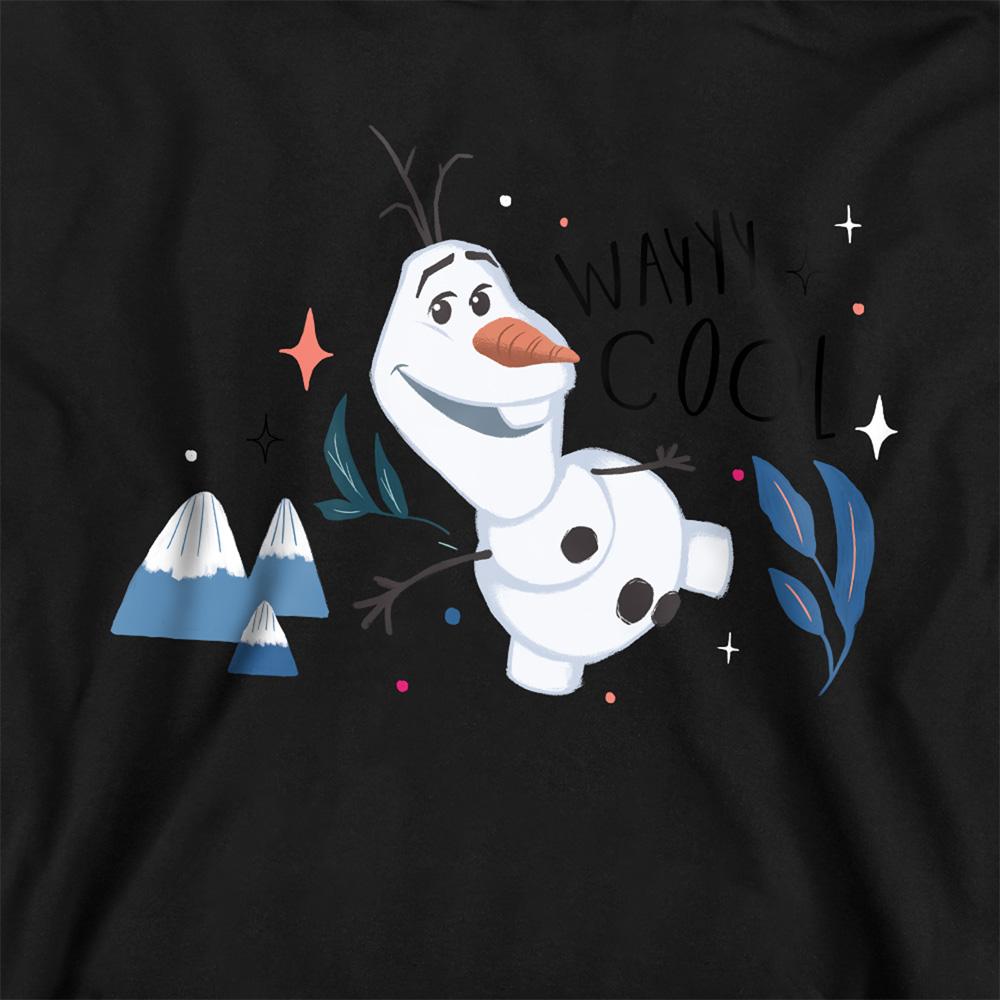 Black - Side - Frozen Childrens-Kids Wayyy Cool Olaf Pullover Hoodie