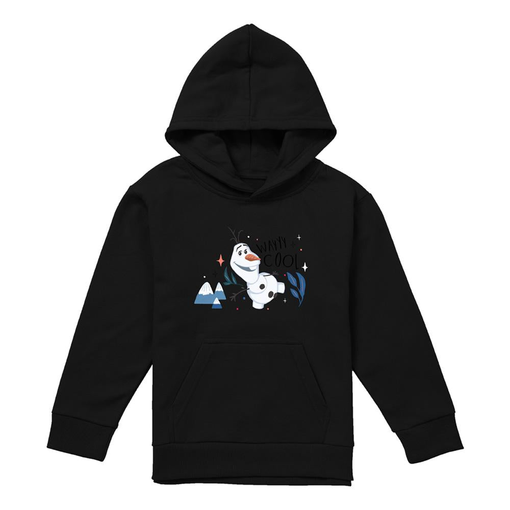 Black - Front - Frozen Childrens-Kids Wayyy Cool Olaf Pullover Hoodie