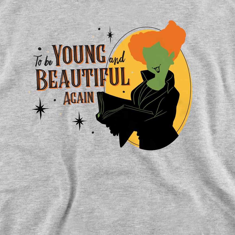 Athletic Heather - Side - Hocus Pocus Childrens-Kids Young And Beautiful Again Winifred Sanderson Heather Hoodie