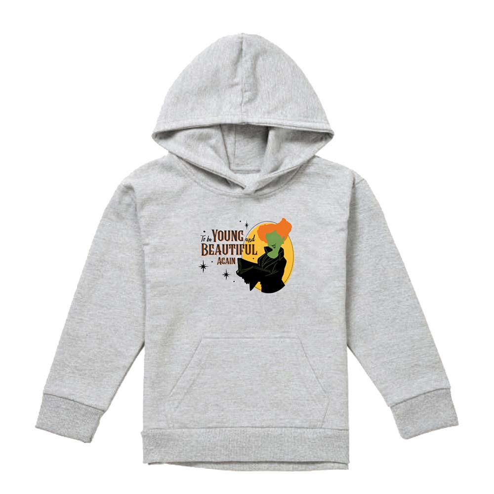 Athletic Heather - Front - Hocus Pocus Childrens-Kids Young And Beautiful Again Winifred Sanderson Heather Hoodie