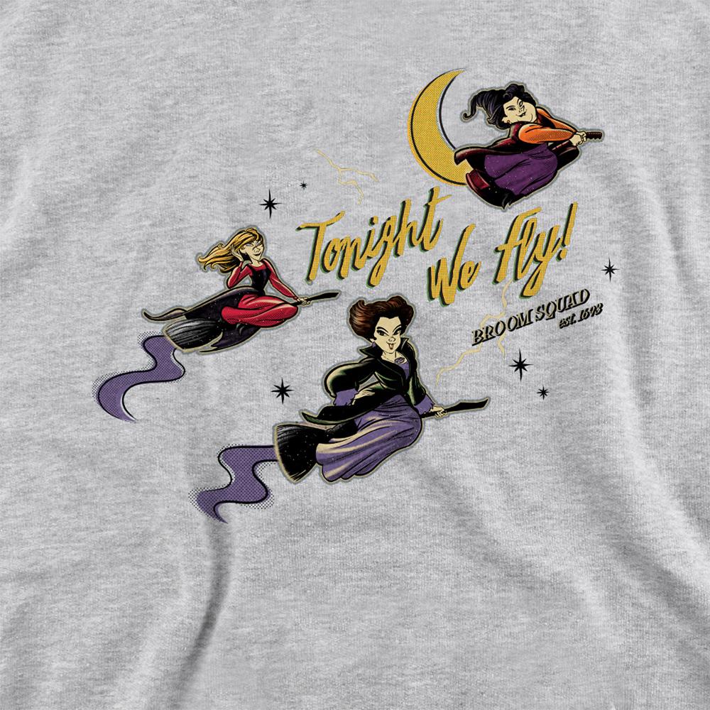Athletic Heather - Side - Hocus Pocus Childrens-Kids Tonight We Fly Sanderson Sisters Heather Hoodie