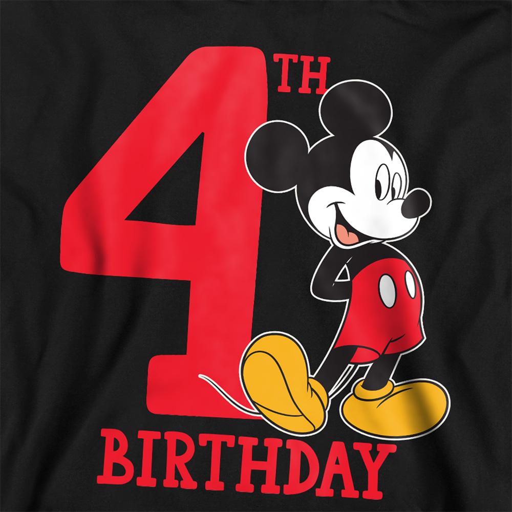 Black - Side - Disney Childrens-Kids Mickey Mouse Shirt 4th Birthday Hoodie