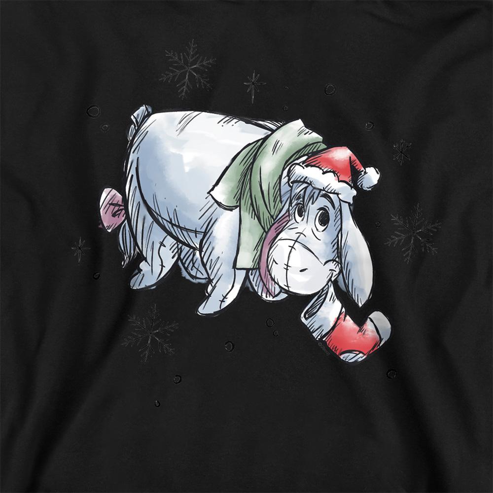 Athletic Heather - Side - Winnie the Pooh Childrens-Kids Eeyore Snowflake Heather Christmas Hoodie