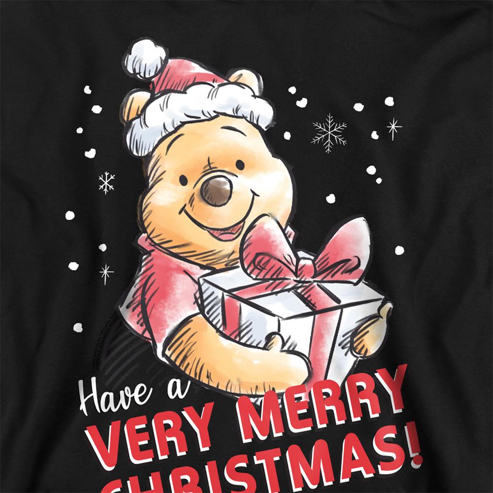 Black - Side - Winnie the Pooh Childrens-Kids Have A Very Merry Christmas! Hoodie