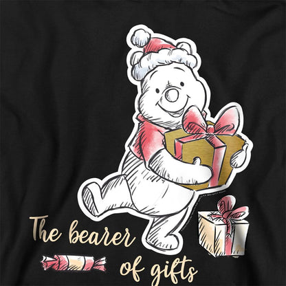 Black - Side - Winnie the Pooh Childrens-Kids The Bearer Of Christmas Gifts Hoodie