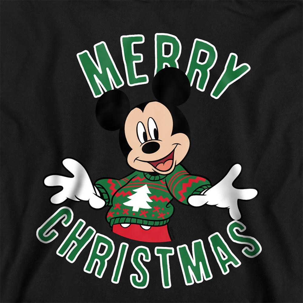 Navy - Side - Disney Childrens-Kids Mickey Mouse Christmas Jumper Hoodie