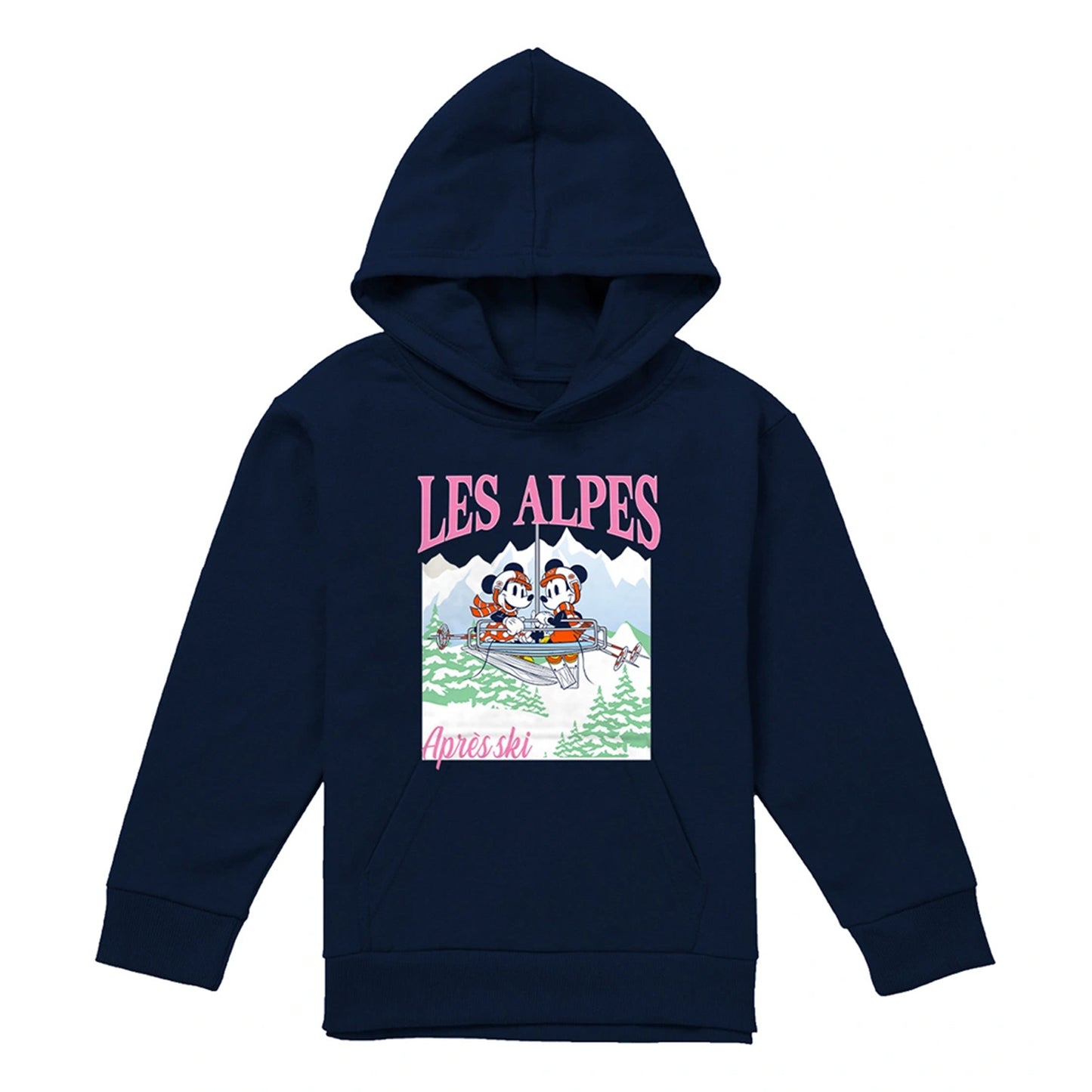 Navy - Front - Disney Childrens-Kids Les Alpes Mickey Mouse Hoodie