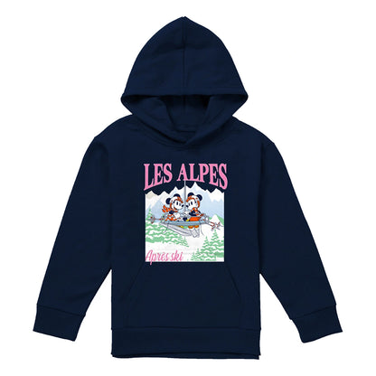 Navy - Front - Disney Childrens-Kids Les Alpes Mickey Mouse Hoodie