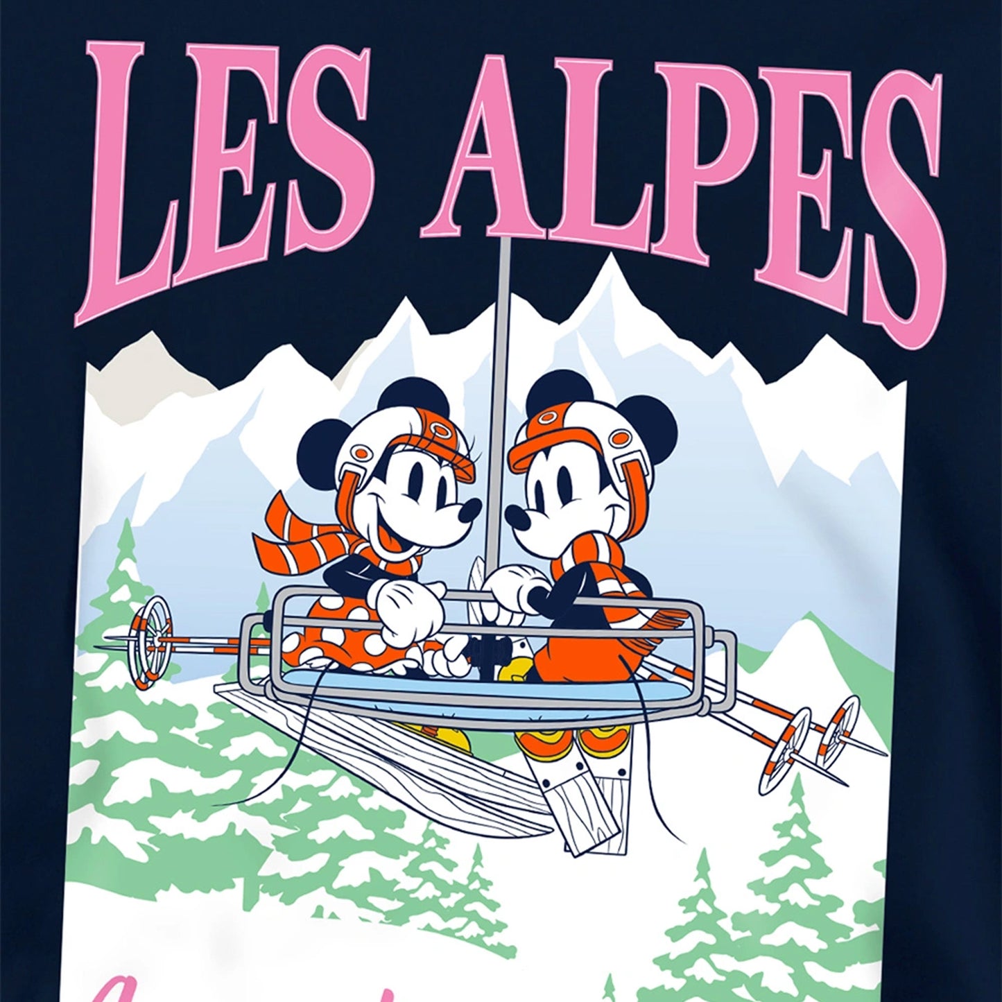 Navy - Side - Disney Childrens-Kids Les Alpes Mickey Mouse Hoodie