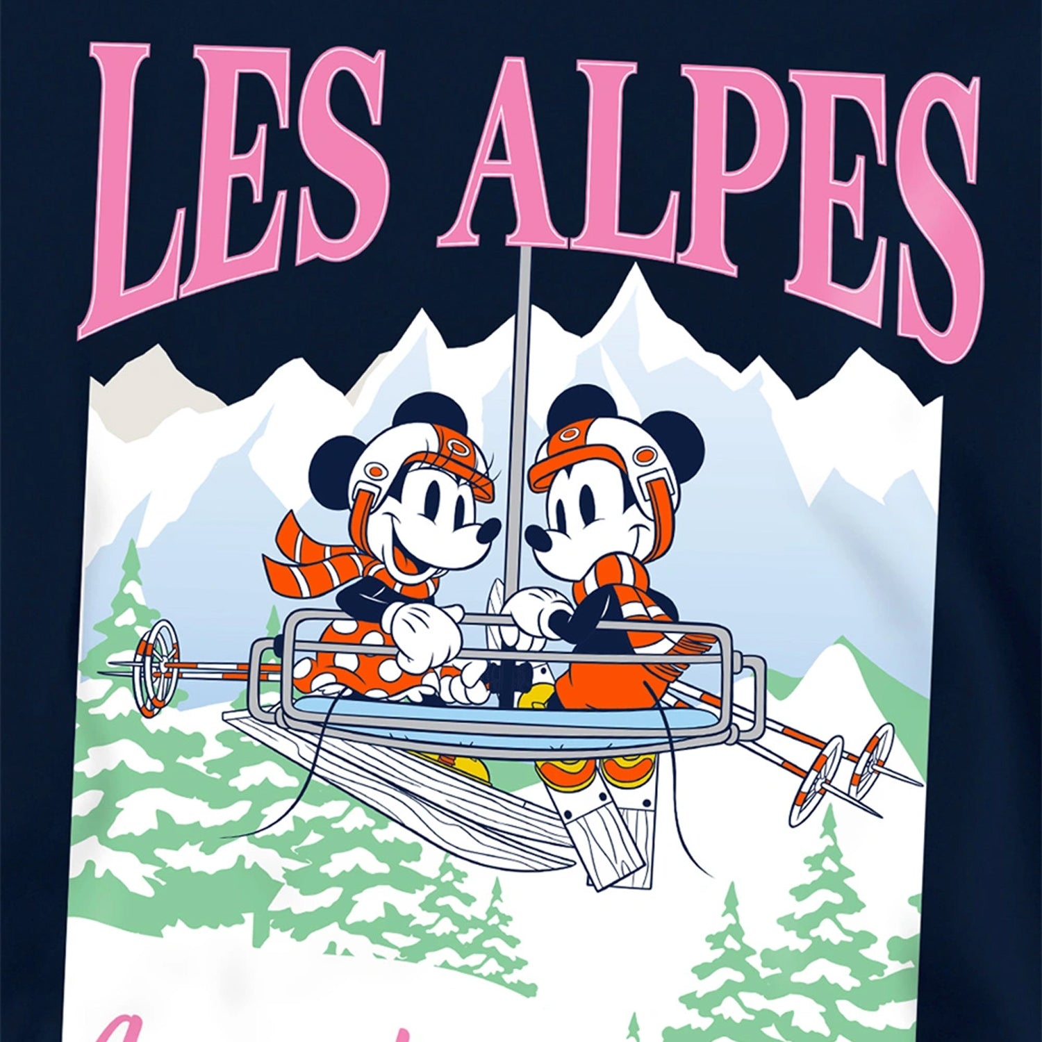 Navy - Side - Disney Childrens-Kids Les Alpes Mickey Mouse Hoodie