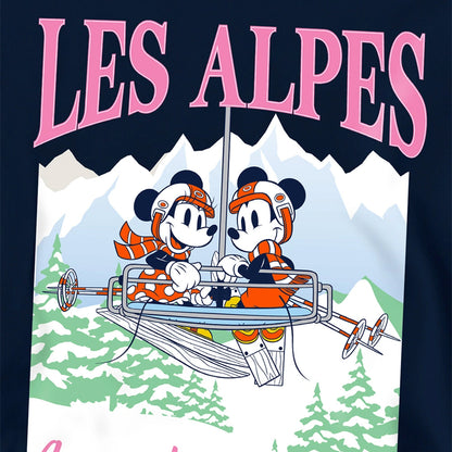 Navy - Side - Disney Childrens-Kids Les Alpes Mickey Mouse Hoodie