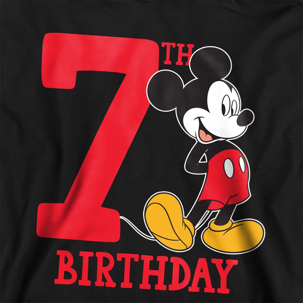 Athletic Heather - Side - Disney Childrens-Kids Mickey Mouse Shirt Heather 7th Birthday Hoodie