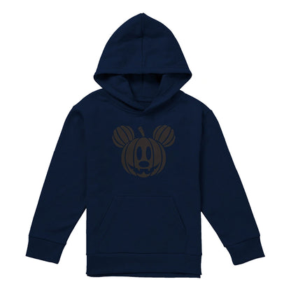 Navy - Front - Disney Childrens-Kids Mickey Mouse Pumpkin Head Hoodie