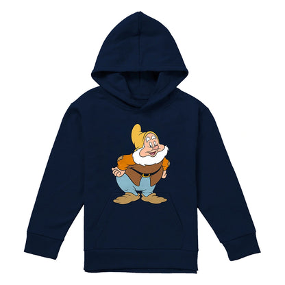 Navy - Front - Snow White And The Seven Dwarfs Childrens-Kids Happy Hoodie