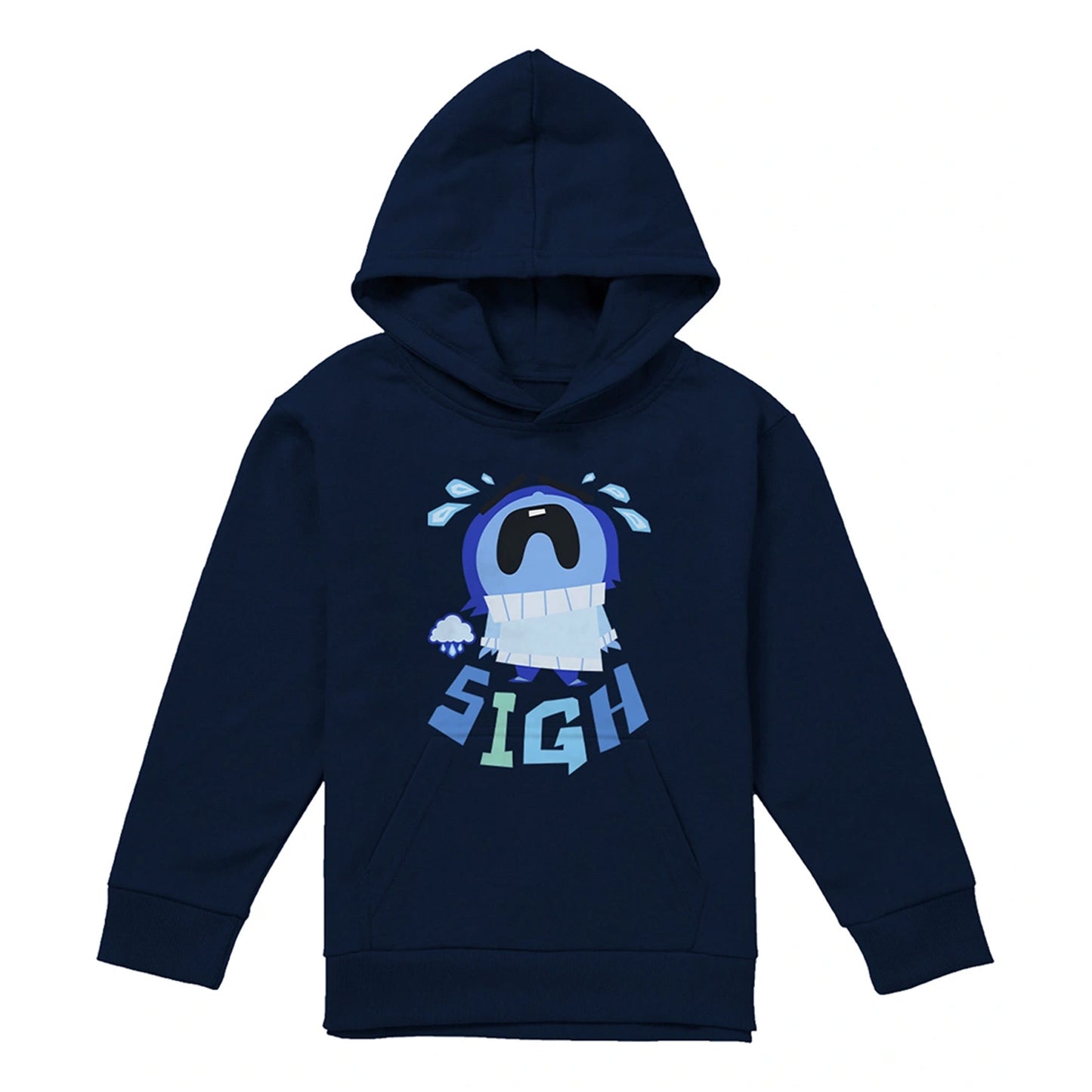 Navy - Front - Inside Out 2 Childrens-Kids Sadness Hoodie