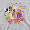 Athletic Heather - Side - Disney Princess Childrens-Kids Snow White Pocahontas Sleeping Beauty Heather Hoodie