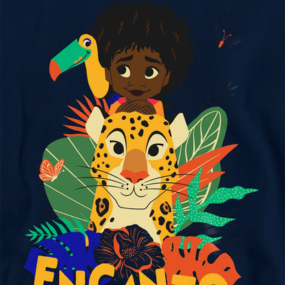 Navy - Side - Encanto Childrens-Kids Antonio Jungle Hoodie