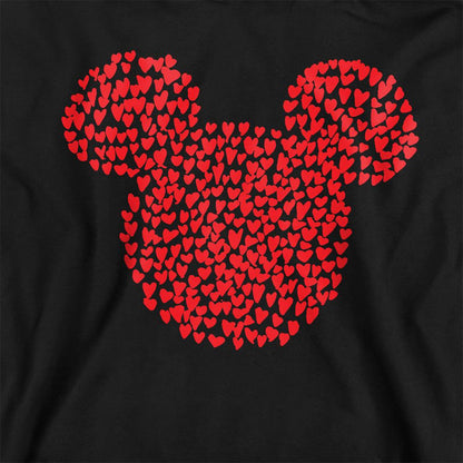 Navy - Back - Disney Childrens-Kids Mickey Mouse Heart Ears Silhouette Valentine`s Day Hoodie
