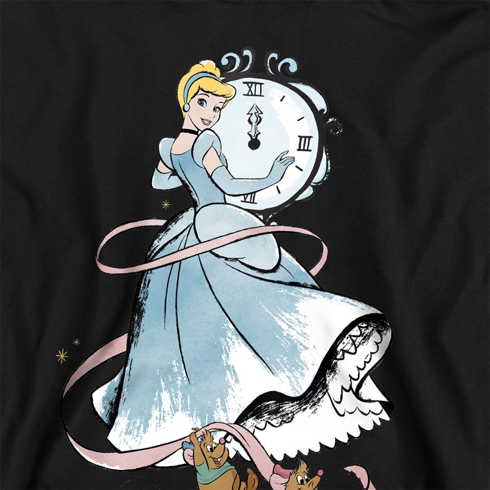 Black - Side - Cinderella Childrens-Kids Clock Strikes Twelve Jaq And Gus Hoodie