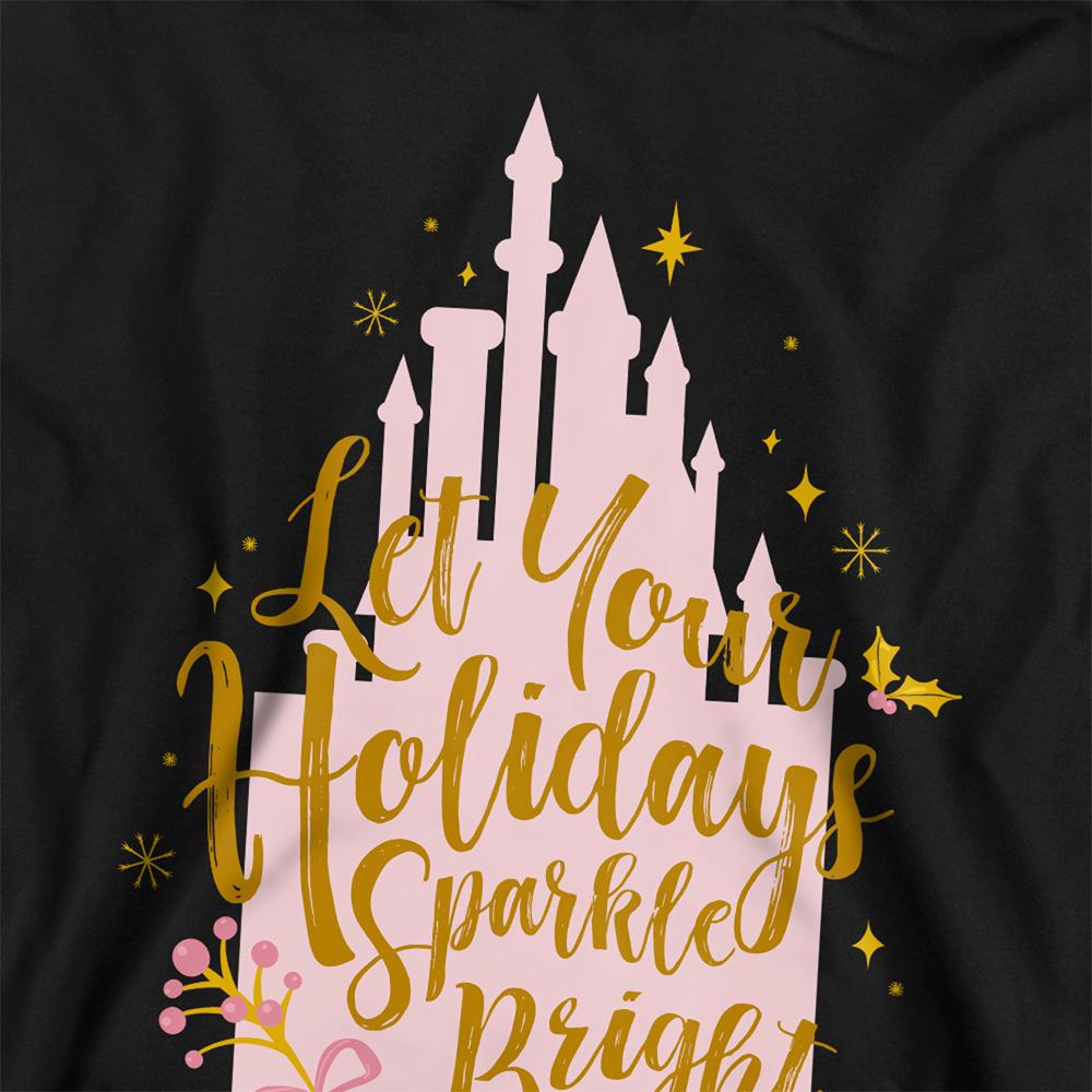 Black - Side - Disney Princess Childrens-Kids Let Your Holidays Sparkle Bright Christmas Hoodie