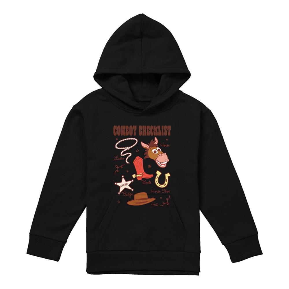 Black - Front - Toy Story Childrens-Kids Cowboy Checklist Hoodie