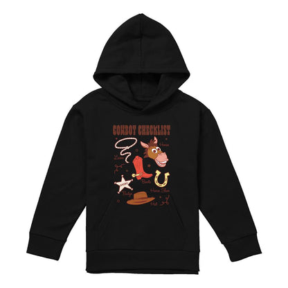 Black - Front - Toy Story Childrens-Kids Cowboy Checklist Hoodie