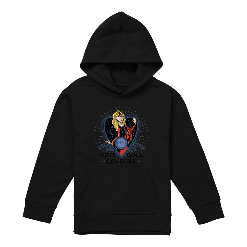 Black - Front - Hocus Pocus Childrens-Kids Boys Will Love Me Sarah Sanderson Hoodie