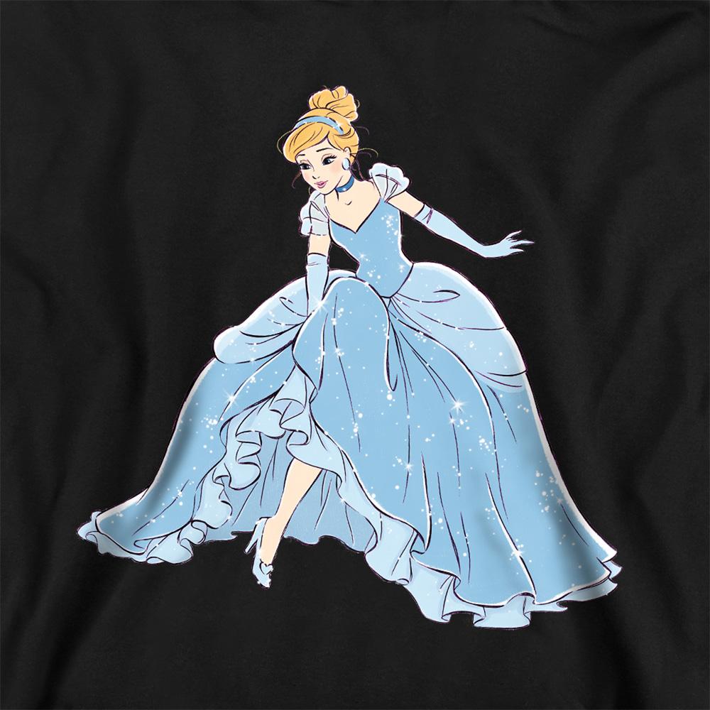 Black - Side - Cinderella Childrens-Kids Sparkling Hoodie
