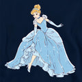 Navy - Side - Cinderella Childrens-Kids Sparkling Hoodie