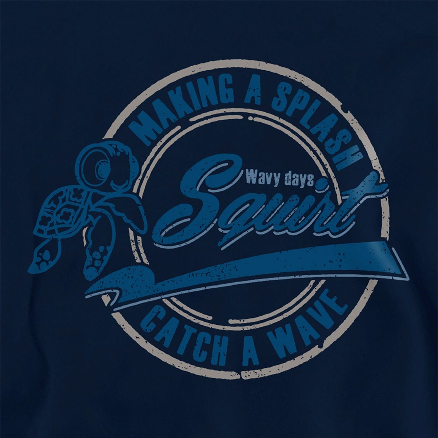 Navy - Side - Finding Nemo Childrens-Kids Catch A Wave Squirt Hoodie