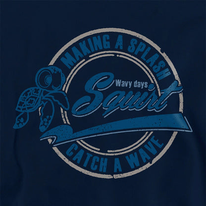 Navy - Side - Finding Nemo Childrens-Kids Catch A Wave Squirt Hoodie