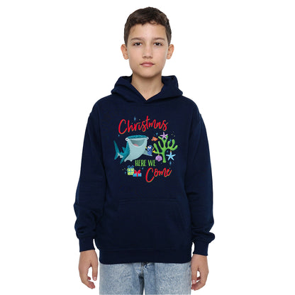 Navy - Lifestyle - Finding Nemo Childrens-Kids Christmas Here We Come Dory And Destiny Hoodie