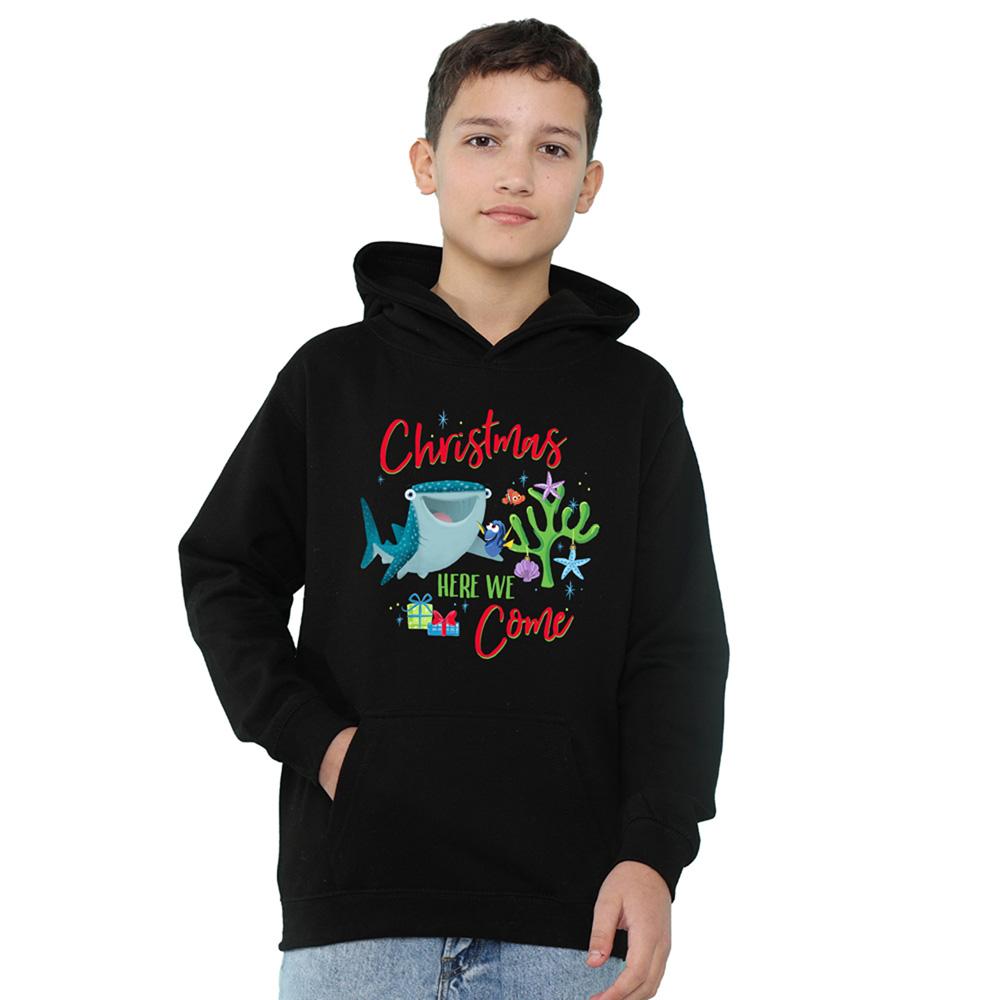 Black - Lifestyle - Finding Nemo Childrens-Kids Christmas Here We Come Dory And Destiny Hoodie