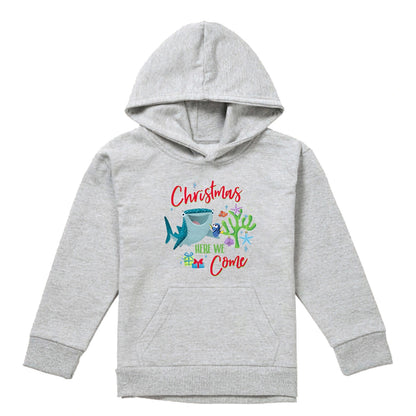 Athletic Heather - Front - Finding Nemo Childrens-Kids Christmas Here We Come Dory And Destiny Hoodie