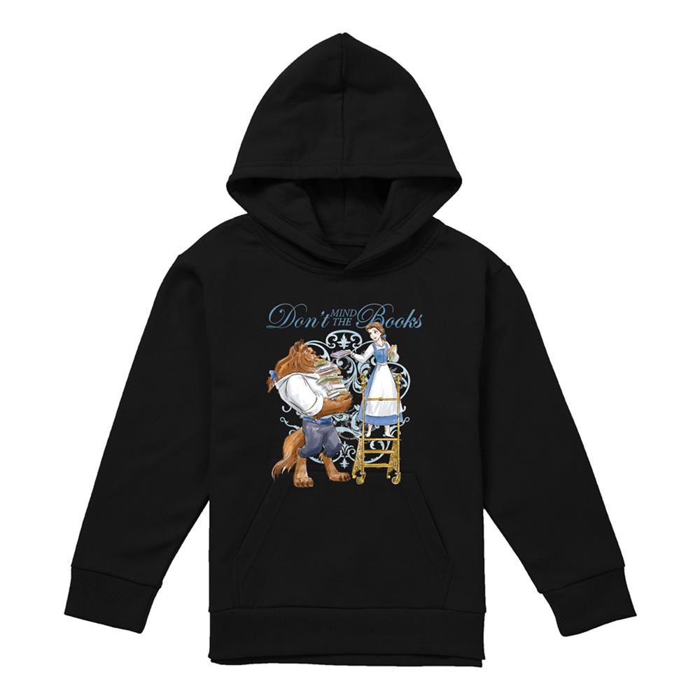 Black - Front - Beauty And The Beast Childrens-Kids Don´t Mind the Books Hoodie
