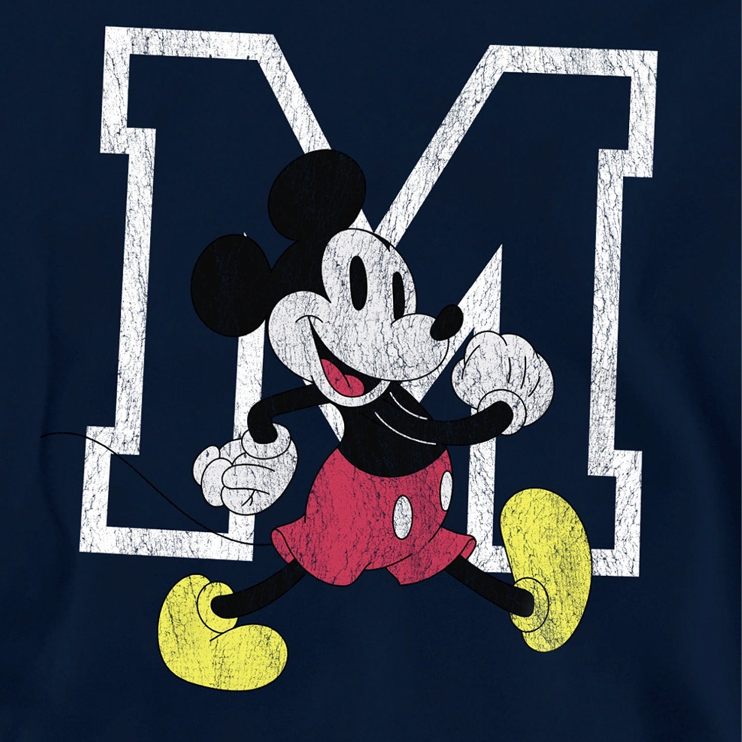 Navy - Side - Disney Childrens-Kids Classic Mickey Mouse Walking Hoodie
