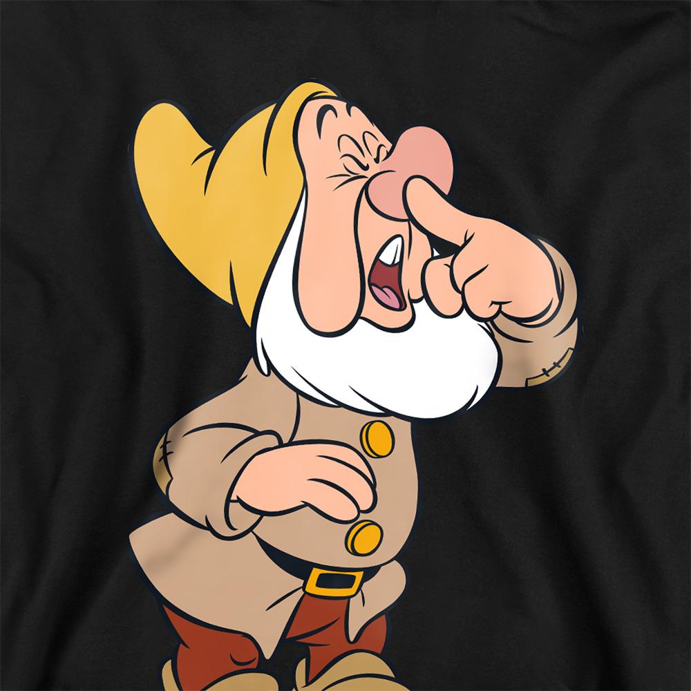 Black - Side - Snow White And The Seven Dwarfs Childrens-Kids Sneezy Hoodie