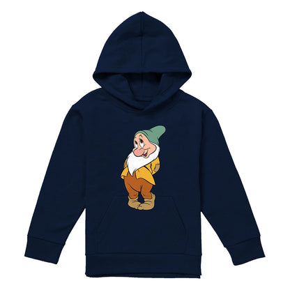 Navy - Front - Snow White And The Seven Dwarfs Childrens-Kids Flirty Bashful Hoodie