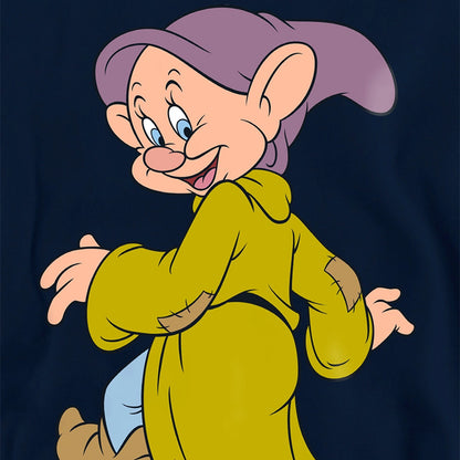 Navy - Side - Snow White And The Seven Dwarfs Childrens-Kids Dopey Poses Hoodie