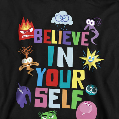 Black - Back - Inside Out 2 Childrens-Kids Believe In Yourself Hoodie