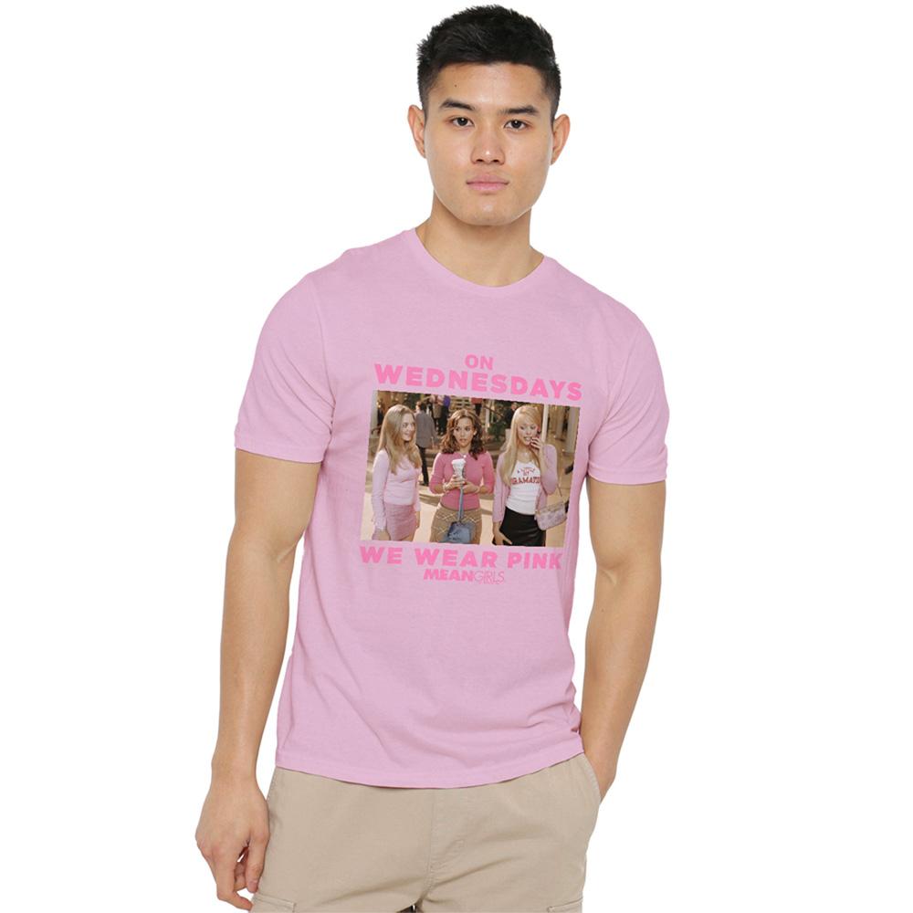 Pink - Lifestyle - Mean Girls Unisex Adult Wednesdays We Wear Pink T-Shirt