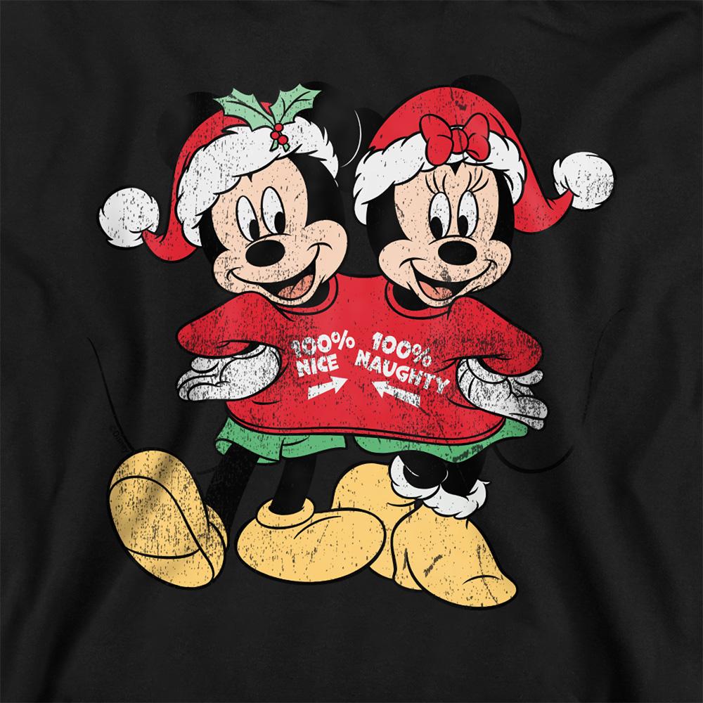 Black - Side - Disney Childrens-Kids Mickey & Minnie Mouse Christmas Jumper Hoodie