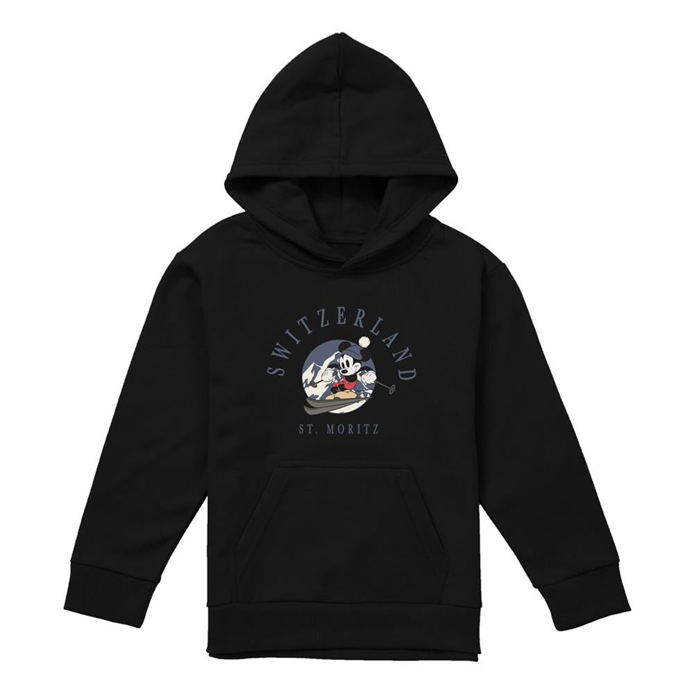 Athletic Heather - Front - Disney Childrens-Kids Switzerland Mickey Mouse Heather Hoodie