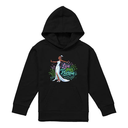 Athletic Heather - Front - The Princess and the Frog Childrens-Kids Live Your Passion Tiana Heather Hoodie